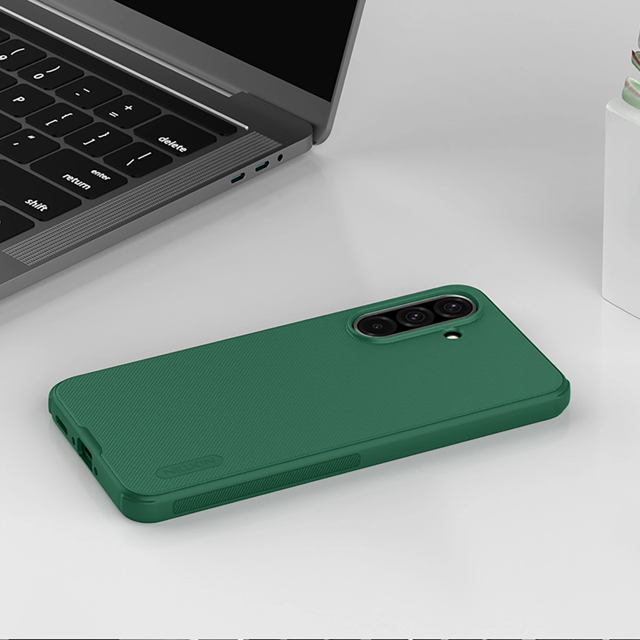 Etui Nillkin Super Frosted Shield Pro na Samsung Galaxy A36 5G  - zielone 6902048290334 maciņš, apvalks mobilajam telefonam