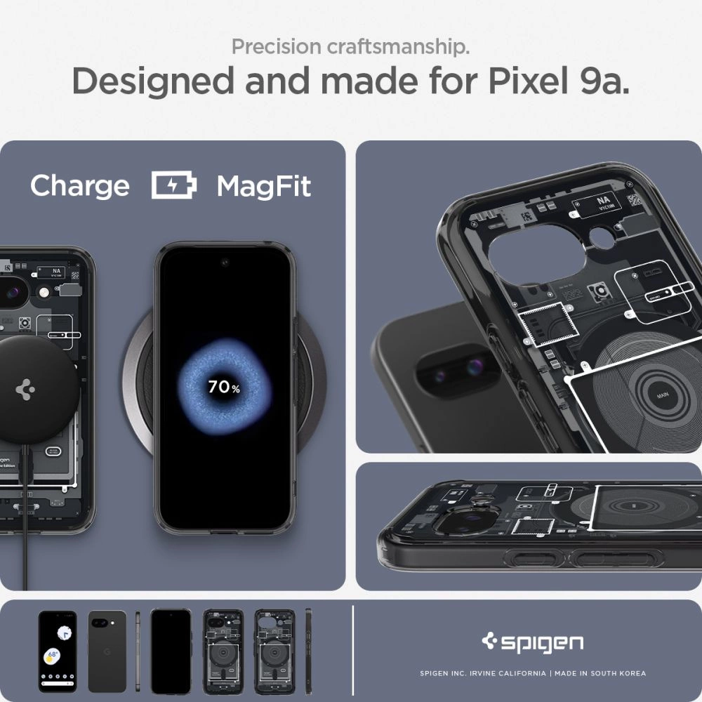 Etui Spigen Ultra Hybrid Mag MagSafe na Google Pixel 9A Zero One - czarne 8809971238755 maciņš, apvalks mobilajam telefonam