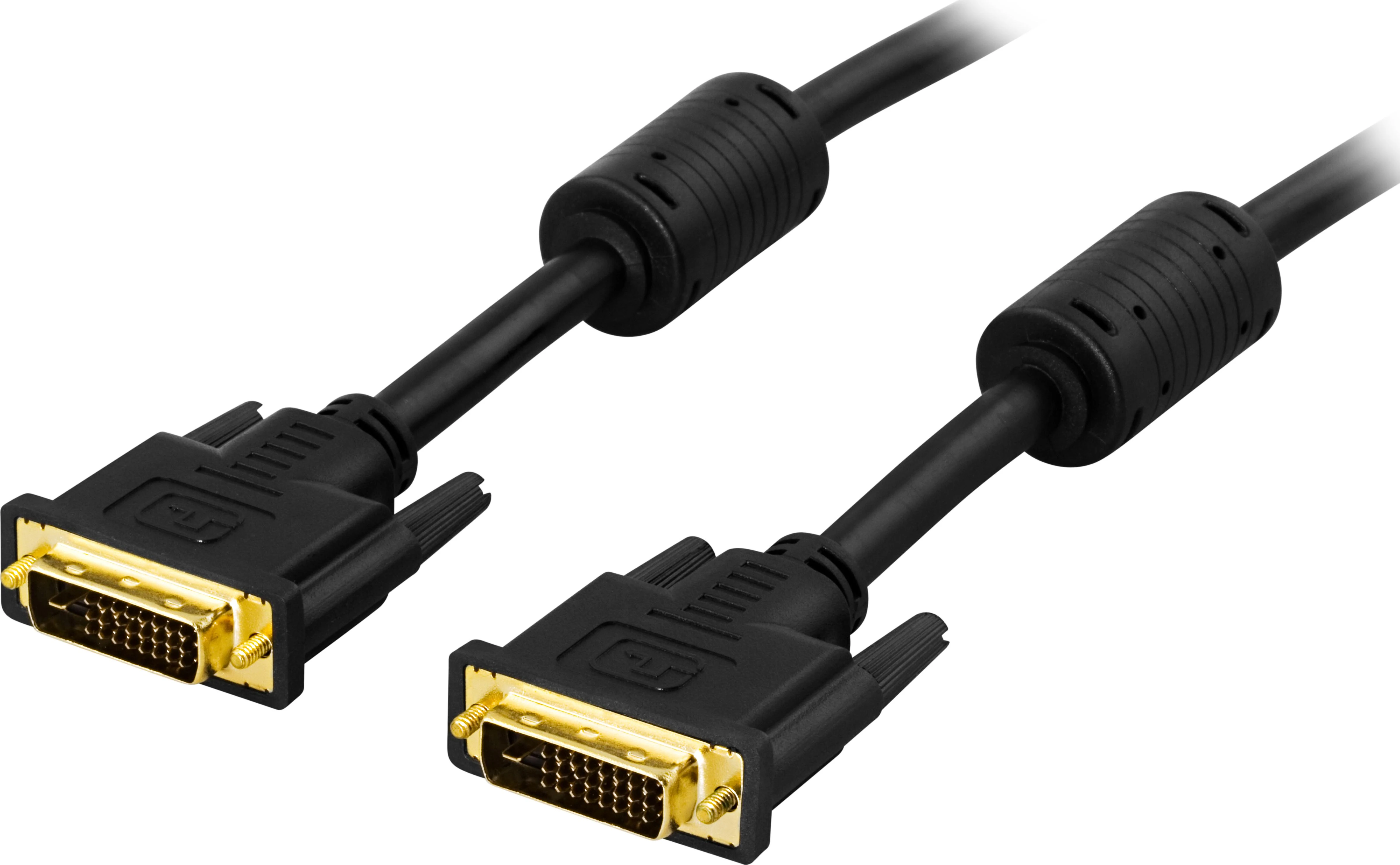 Inline DVI monitoriaus kabelis DELTACO Dual