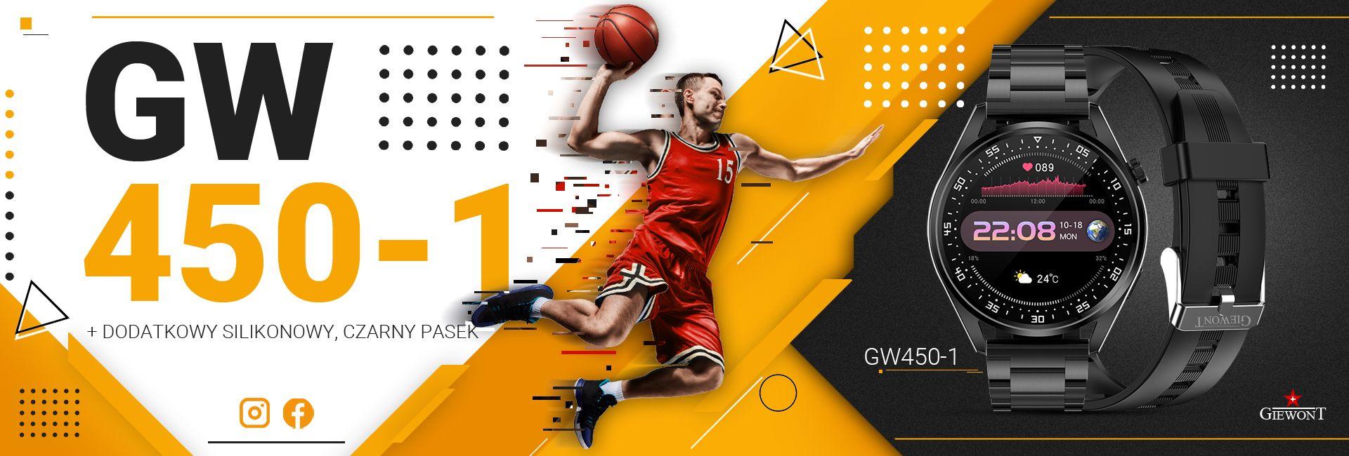 Smartwatch Giewont GW450-1 Czarny (GW450-1) Viedais pulkstenis, smartwatch Smartwatch Giewont GW450-1 Czarny (GW450-1) Viedais pulkstenis, smartwatch