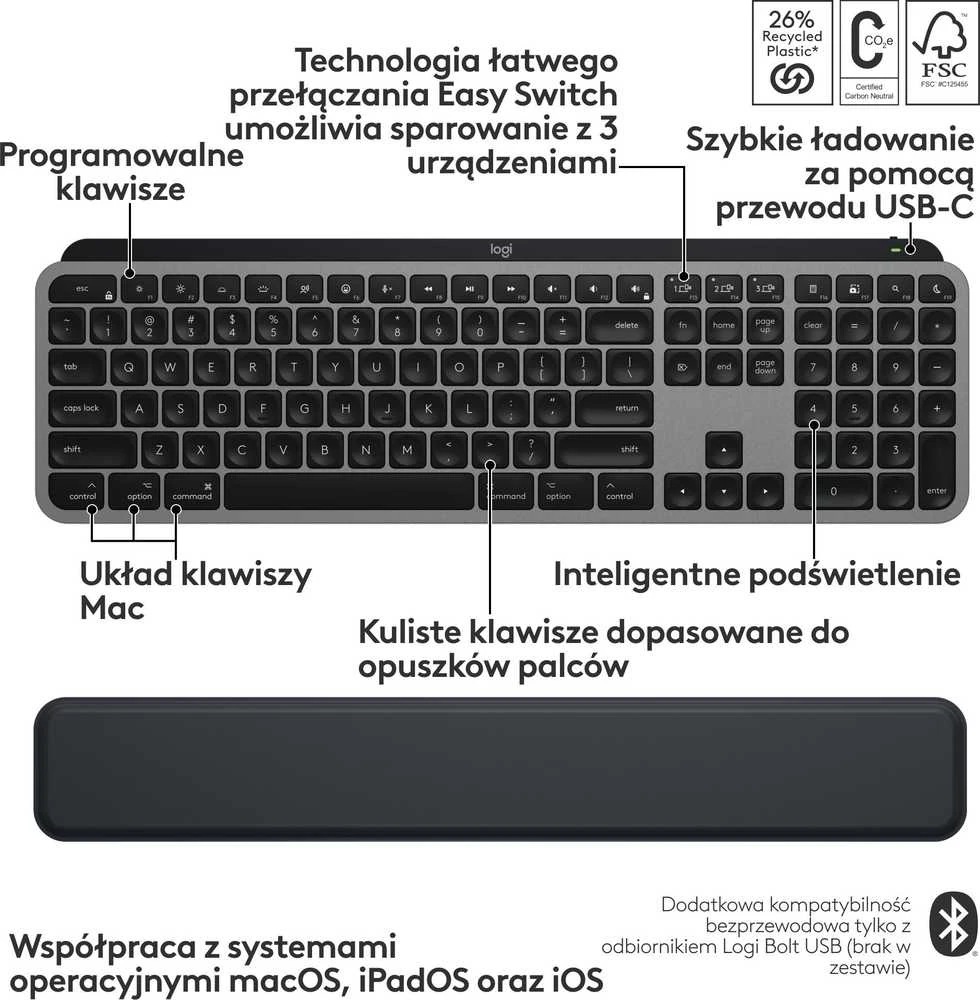 Belaidė klaviatūra "Klaviatūra Logitech MX