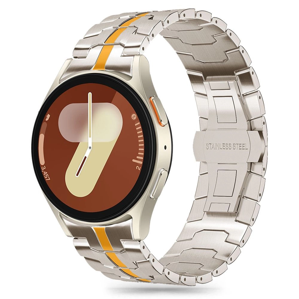 Tech-Protect watch strap Stainless Samsung Galaxy Watch4/5/5 Pro/6/7/FE, titanium/orange 5906302313587 Viedais pulkstenis, smartwatch