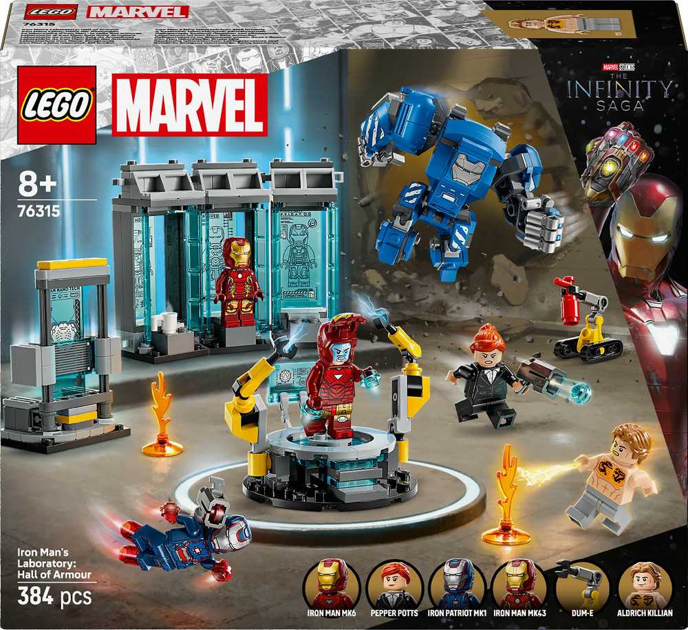 LEGO Marvel 76315 Iron Man's Laboratory: Hall of Armor LEGO konstruktors