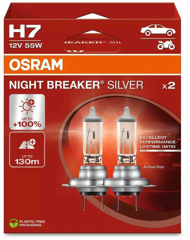 OSRAM Automobilinės lemputės NIGHT BREAKER Sidabrinis