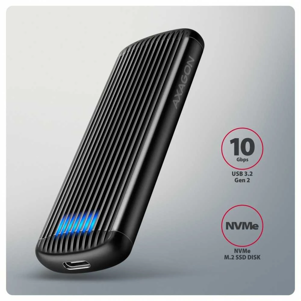 AXAGON SSD ACC ENCLOSURE M.2 NVME/USB-C EEM2-SC cietā diska korpuss