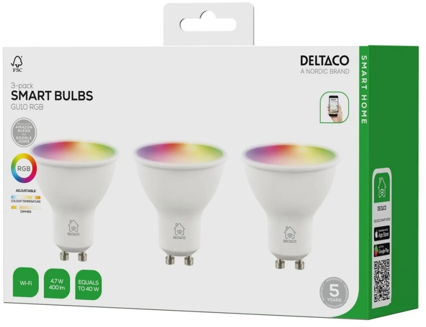 LED lemptės DELTACO SMART HOME  GU10