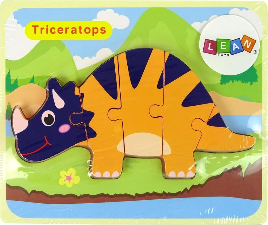 Lean Sport Drewniane Puzzle Dinozaury Triceratops