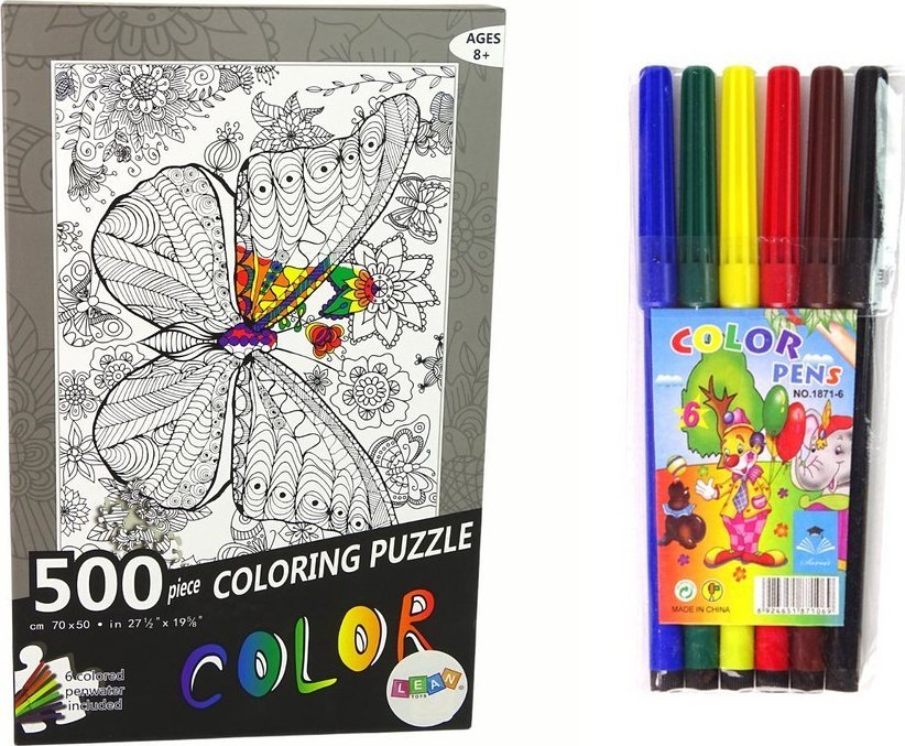 LeanToys Puzzle Do Kolorowania 500 Elementow