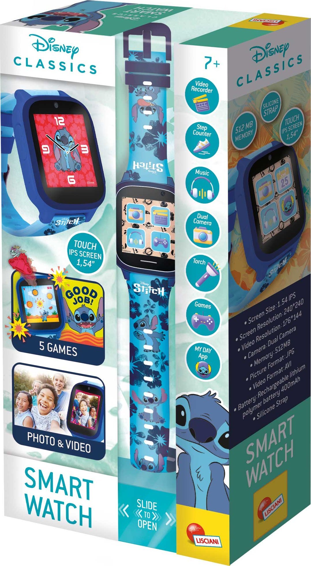 Lisciani LISCIANI STITCH SMARTWATCH (GTU_06 JPK) Viedais pulkstenis, smartwatch Lisciani LISCIANI STITCH SMARTWATCH (GTU_06 JPK) Viedais pulkstenis, smartwatch