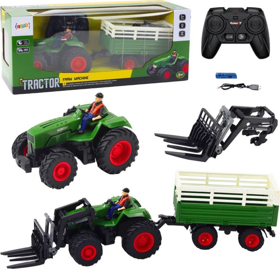 LeanToys Traktor Rolniczy Z Przyczepa i