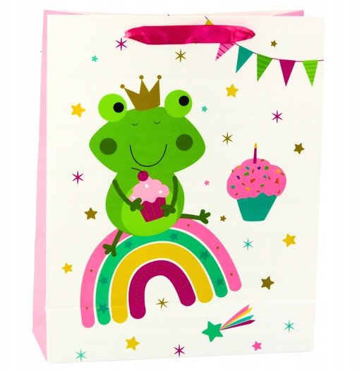 LeanToys Torba Prezentowa Zaba z Korona