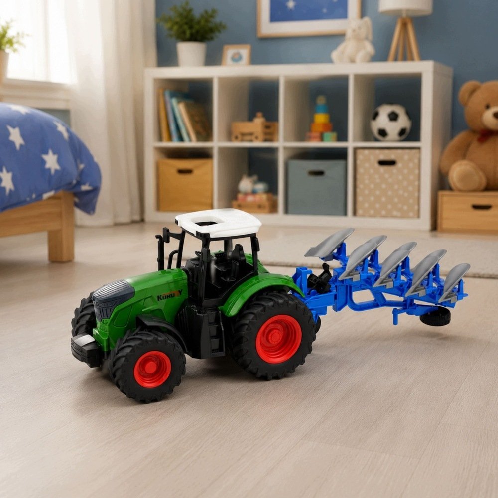 LeanToys Traktor rolniczy farmerski z plugiem