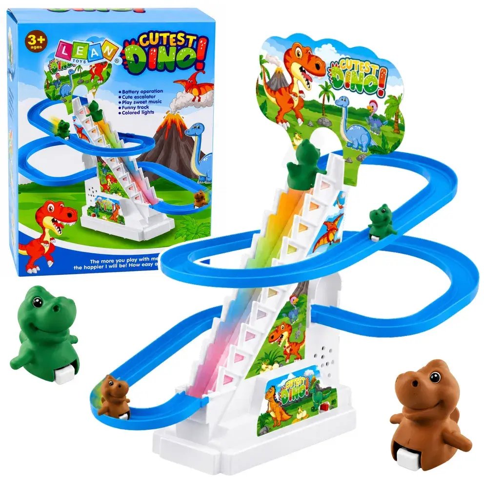 LeanToys Tor Zjezdzalnia Dla Dinozaurow Ruchome