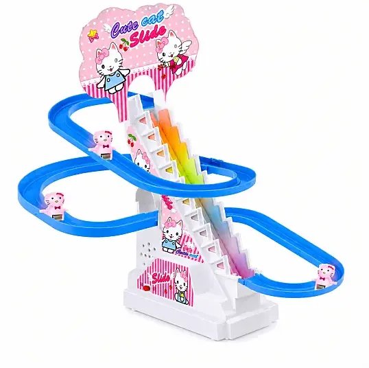 LeanToys Tor zjezdzalnia dla kotkow ruchome