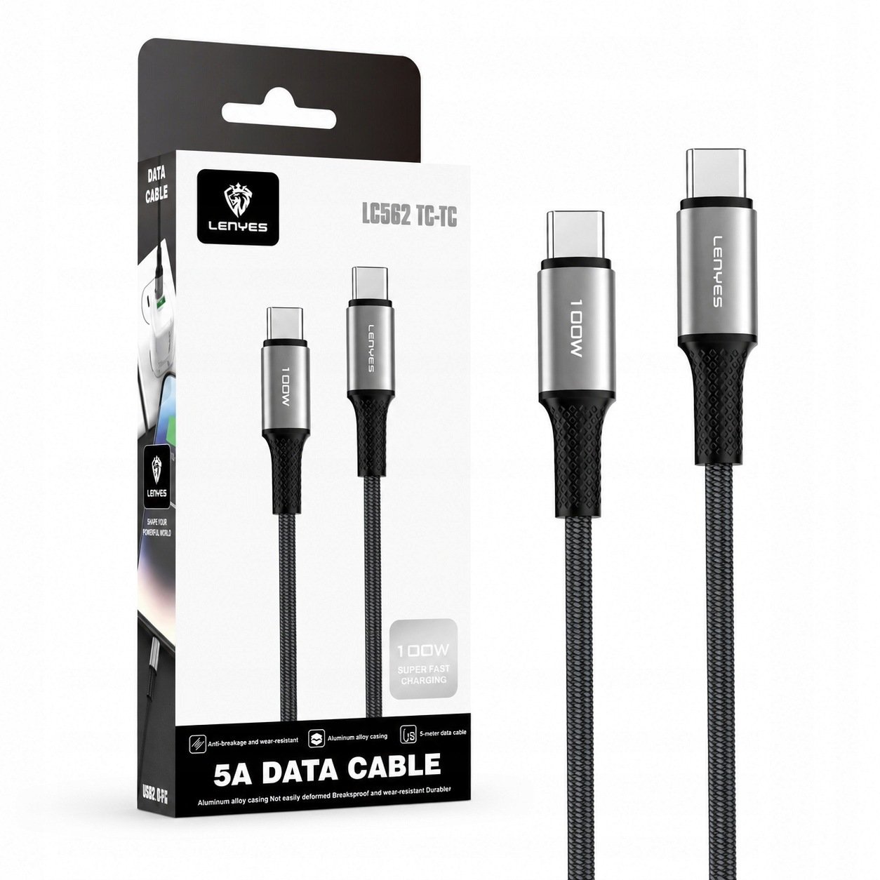 Kabel USB Lenyes USB-C - USB-C