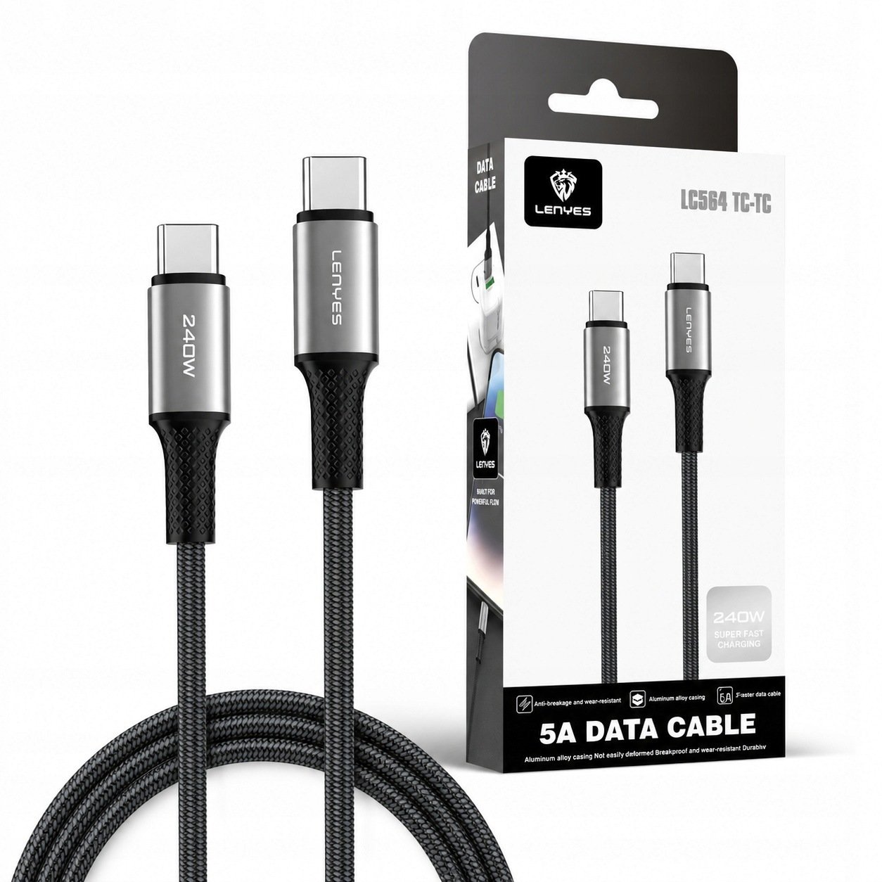 Kabel USB Lenyes USB-C - USB-C
