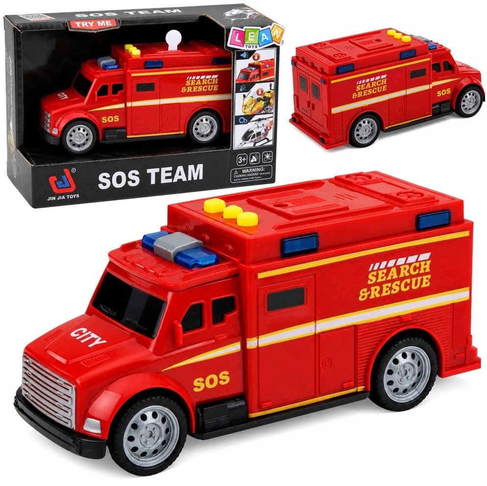 LeanToys Samochod ratunkowy karetka ambulans swiatla