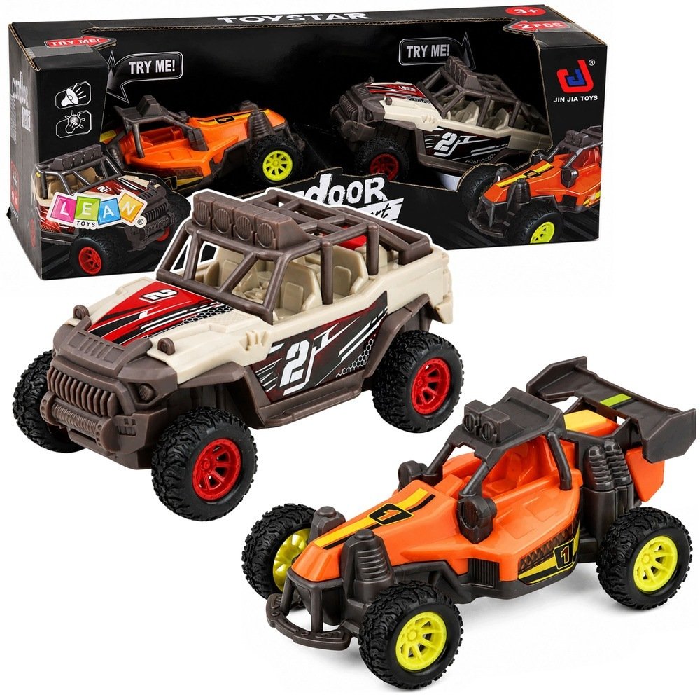 LeanToys Zestaw samochody terenowe Cross-Country swiatla
