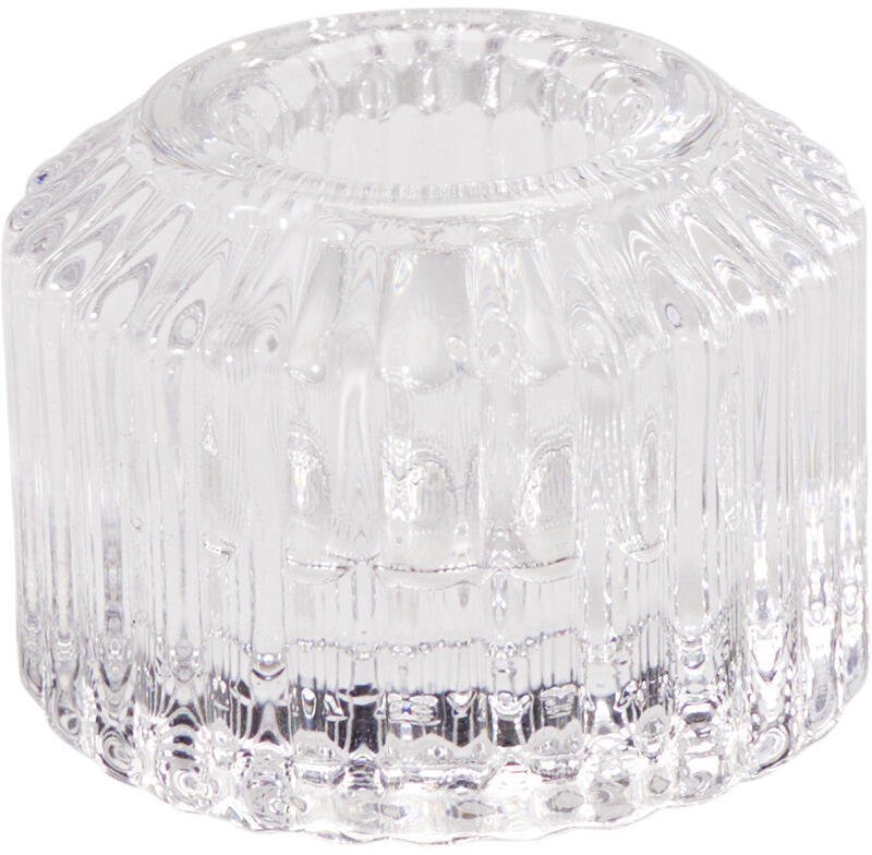 Lumarko Candle holder glass clear 5X4CM