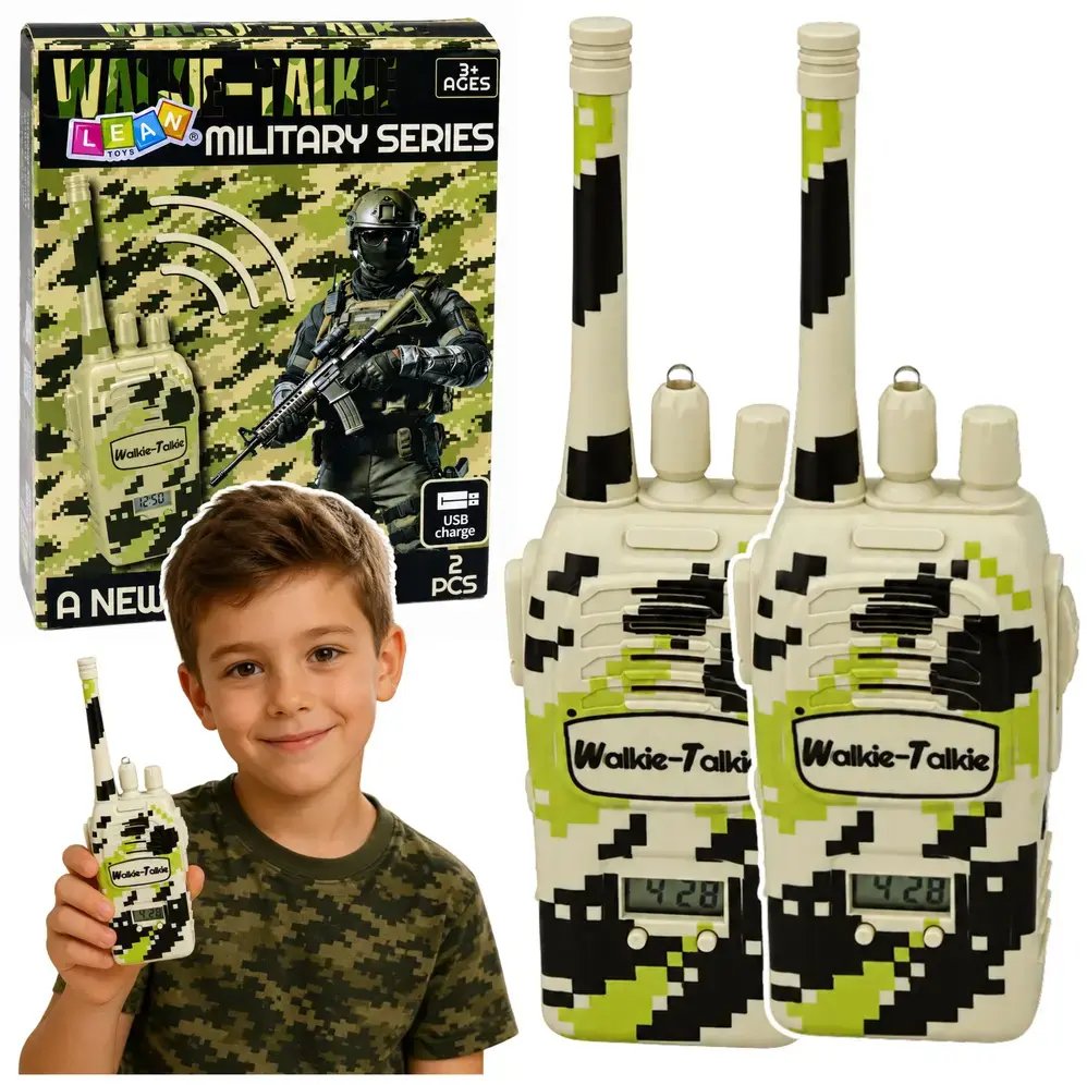 LeanToys Krotkofalowki Walkie Talkie Militarne USB