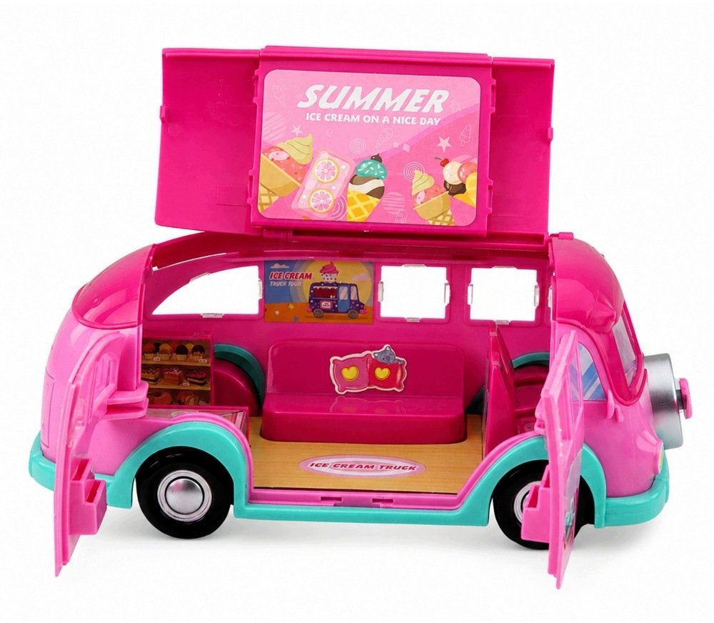 LeanToys Lodziarnia Food Truck Lalka Autko