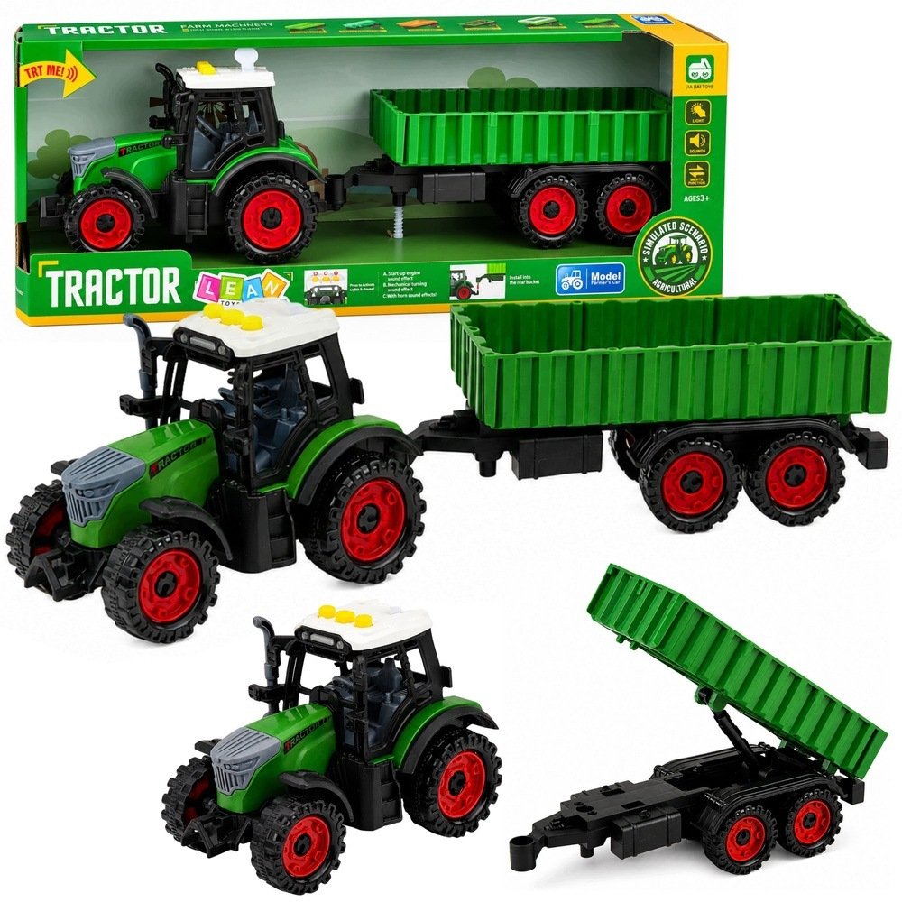 LeanToys Traktor Farmerski z Przyczepa Rolnicza