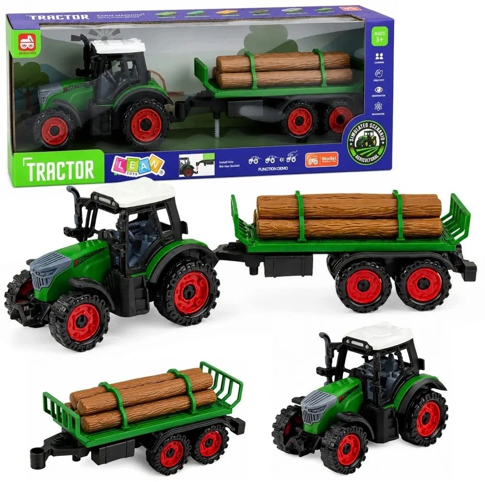 LeanToys Traktor Farmerski Rolniczy z Przyczepa