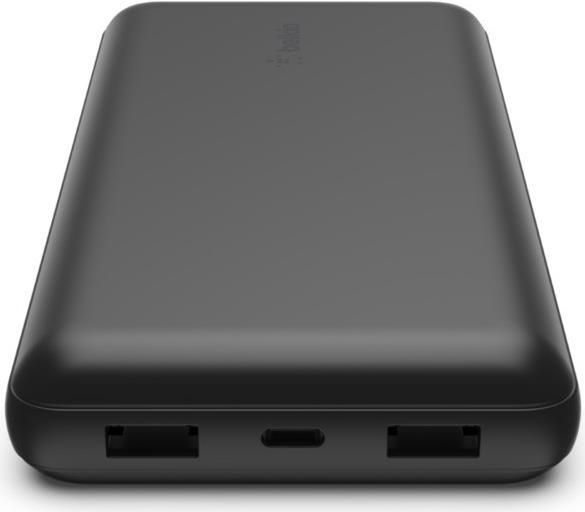 PowerBank 20 000mAh 15W USB-A/USB-C black Powerbank, mobilā uzlādes iekārta