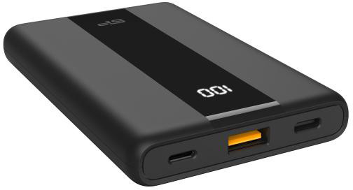 Power Bank QP55 USB-C, Lightning, 10,000mAh Black Mobilais Telefons