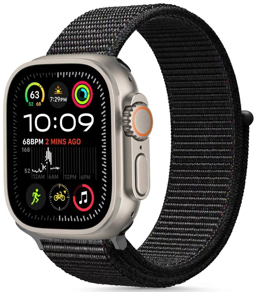 Tech-Protect watch strap Nylon Apple Watch 44/45/46/49mm, black 5906302370764 Viedais pulkstenis, smartwatch Tech-Protect watch strap Nylon Apple Watch 44/45/46/49mm, black 5906302370764 Viedais pulkstenis, smartwatch