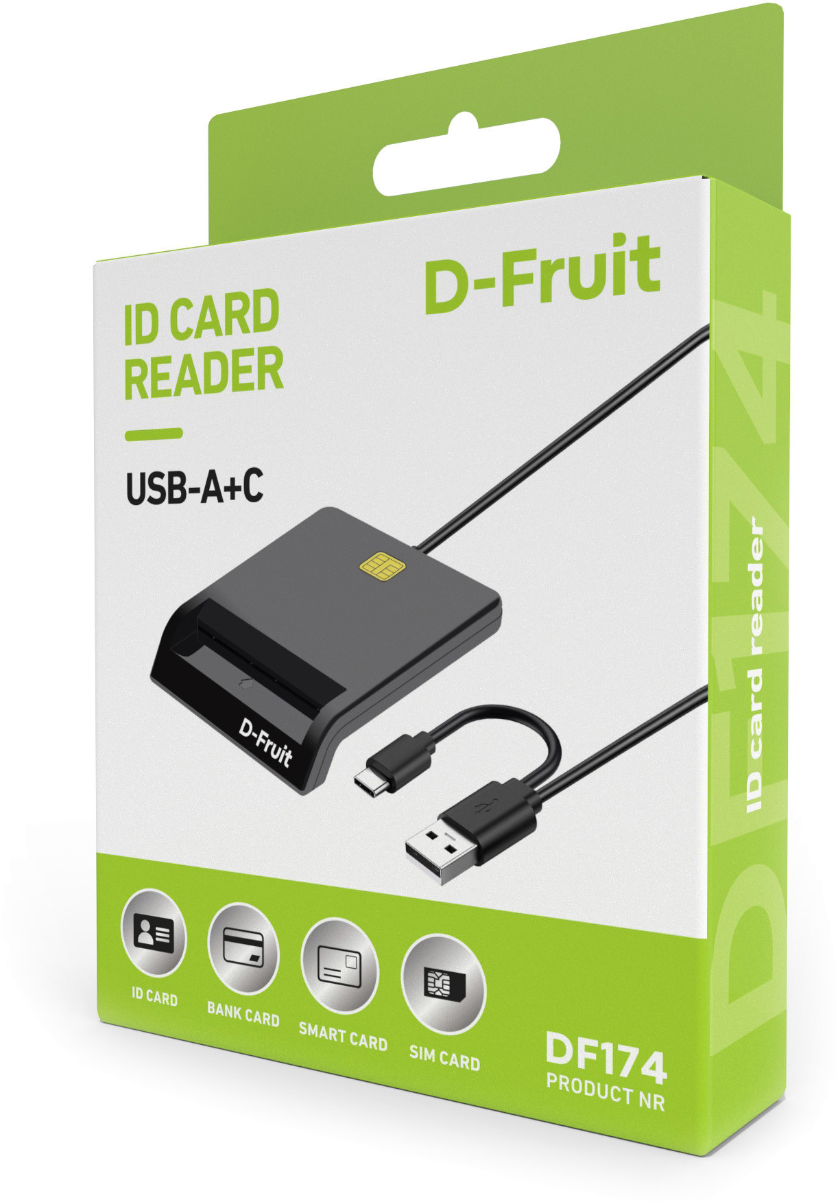 D-Fruit ID card reader USB-A/USB-C DF174