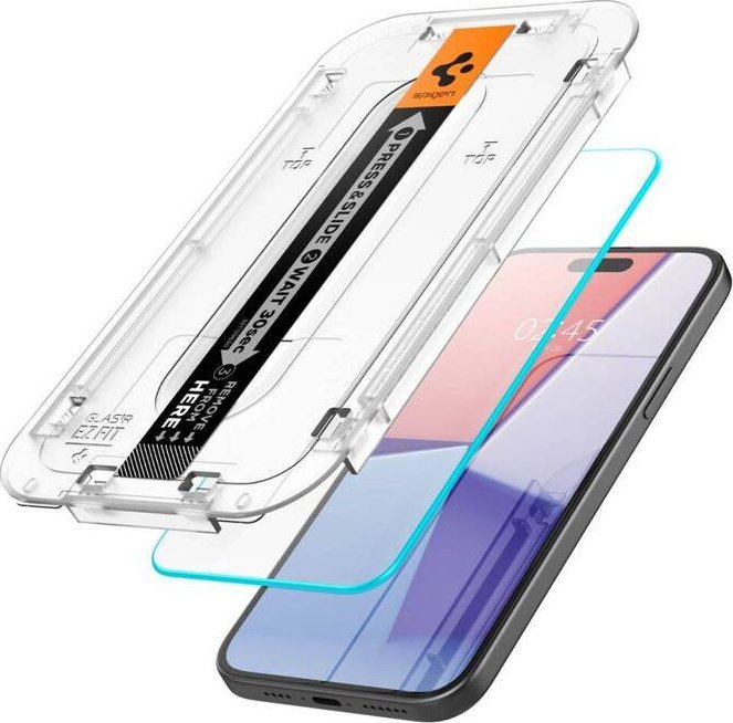 Spigen Glas.TR iPhone 15 6.1" "EZ FIT" clear szkło hartowane AGL06907 Mobilais Telefons
