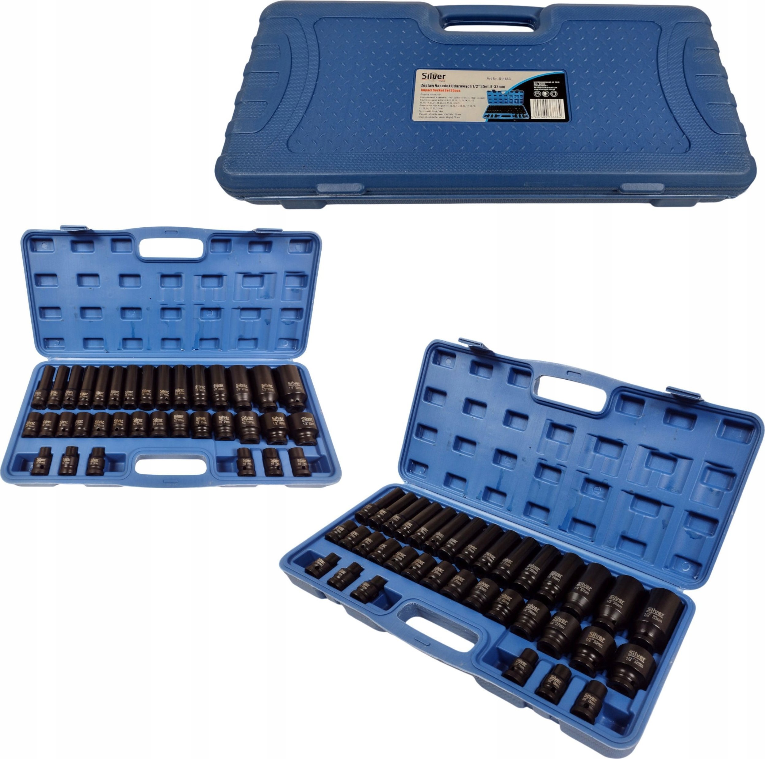 Zestaw narzedzi Silver IMPACT SOCKET SET