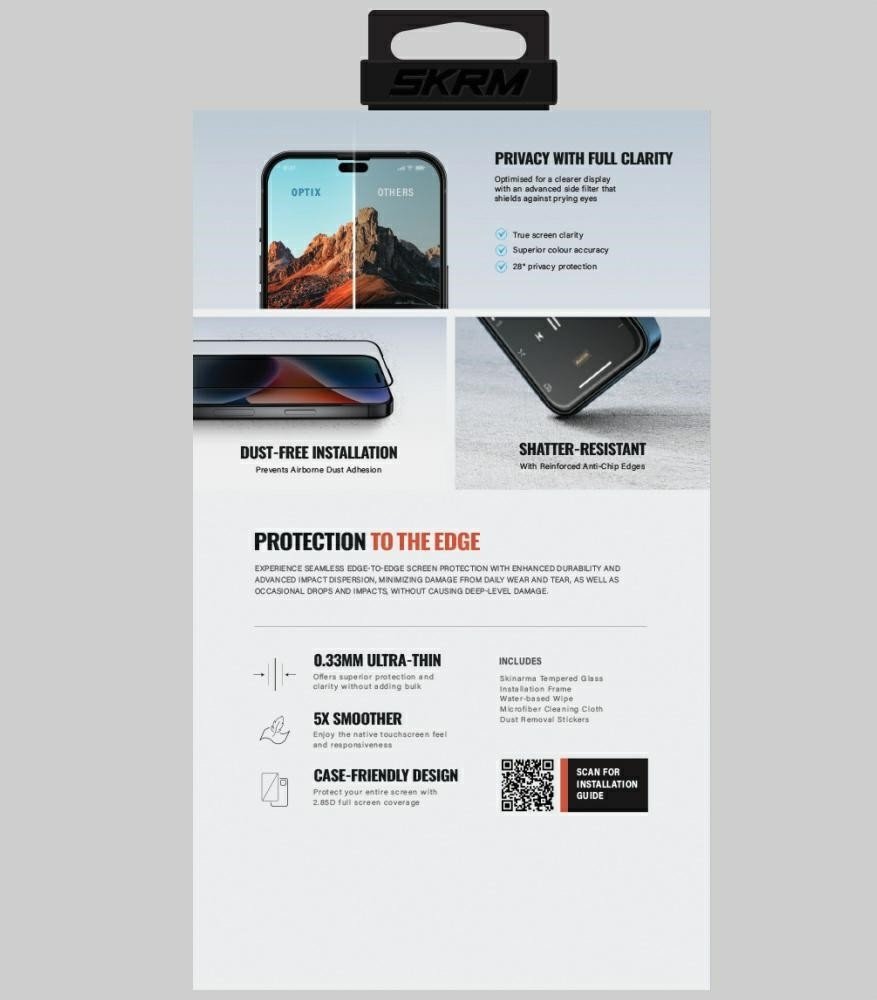 SKINARMA Skinarma Privacy tempered glass for iPhone 17 Pro privacy SK-2025IPP6.3-PRIVACY (8886461248791) aizsardzība ekrānam mobilajiem telefoniem SKINARMA Skinarma Privacy tempered glass for iPhone 17 Pro privacy SK-2025IPP6.3-PRIVACY (8886461248791) aizsardzība ekrānam mobilajiem telefoniem