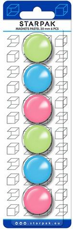 Starpak Magnes Kolorowy Pastel 30mm Opakowanie
