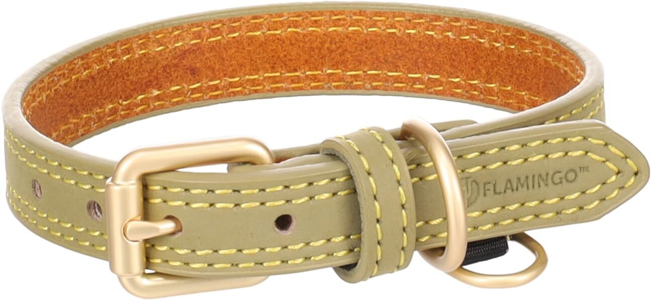 Flamingo Dog collar Virginia Green 24-30CM