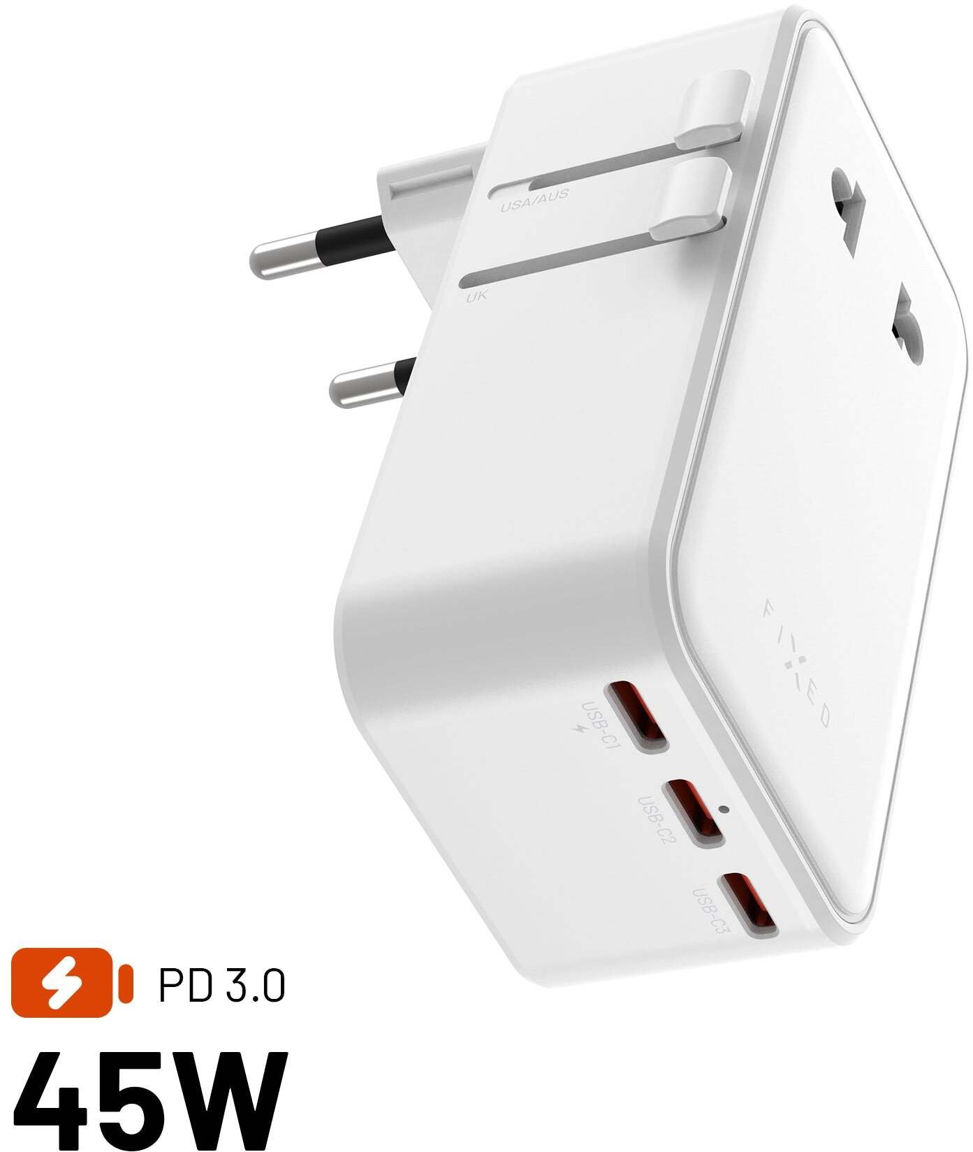 Fixed Adapter sieciowy GaN USB-C USB-A