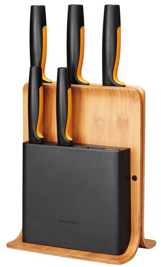 Fiskars FF Knife block Bamboo 5
