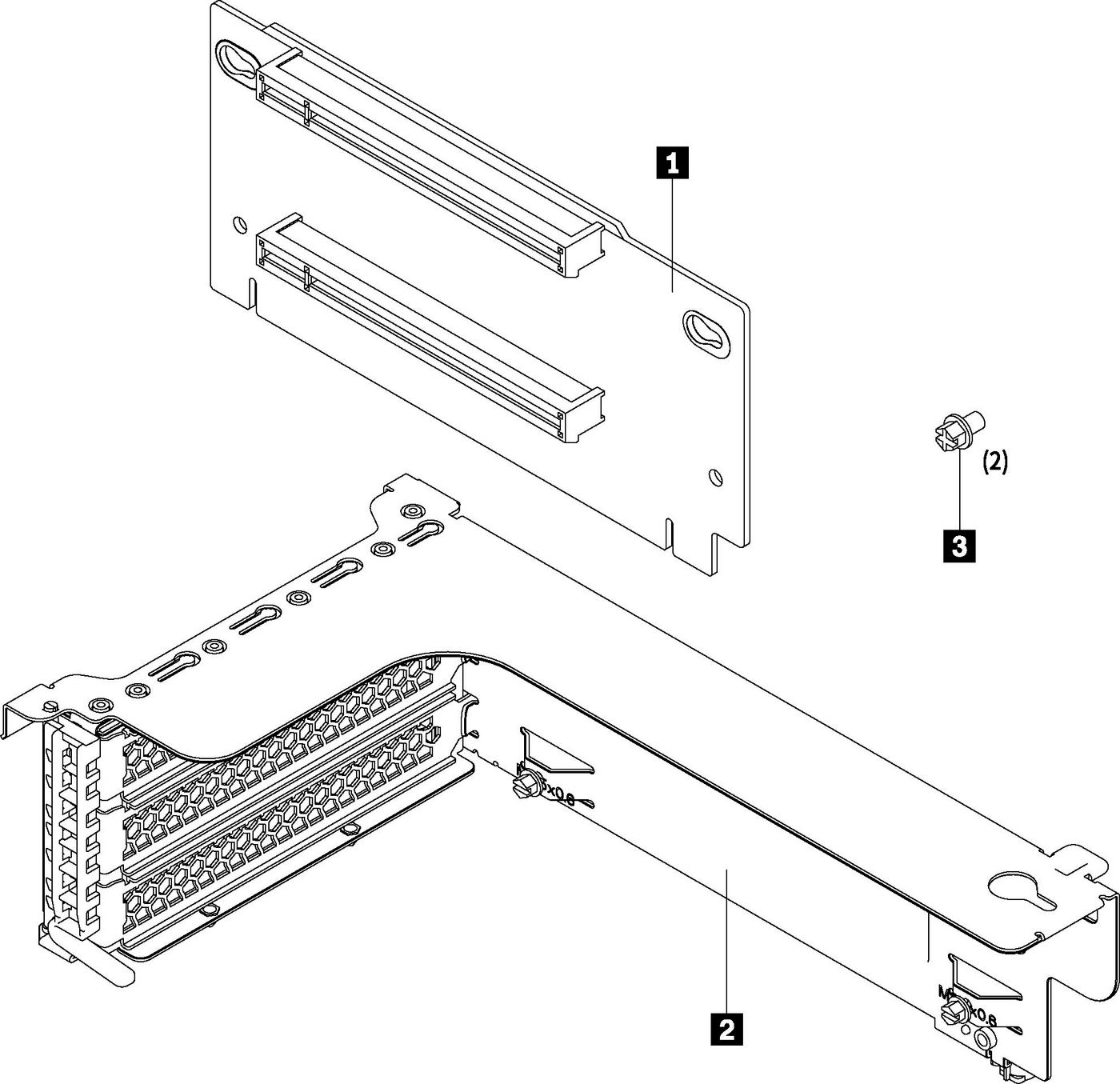 DCG TS x16/x8 PCIe Riser 7XH7A02678-RFB