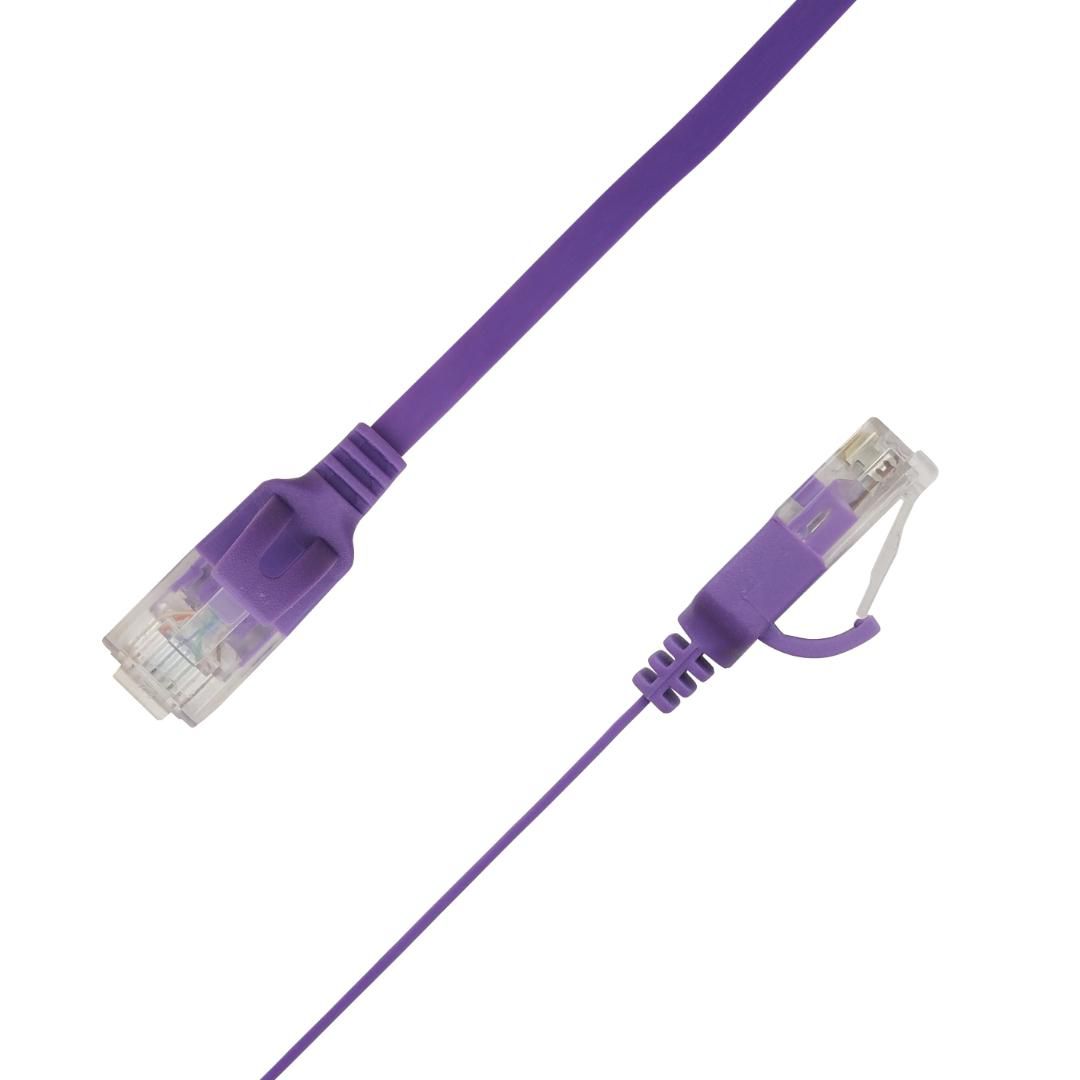 Flat U/UTP Cat6A Purple 1m (7072662029036)