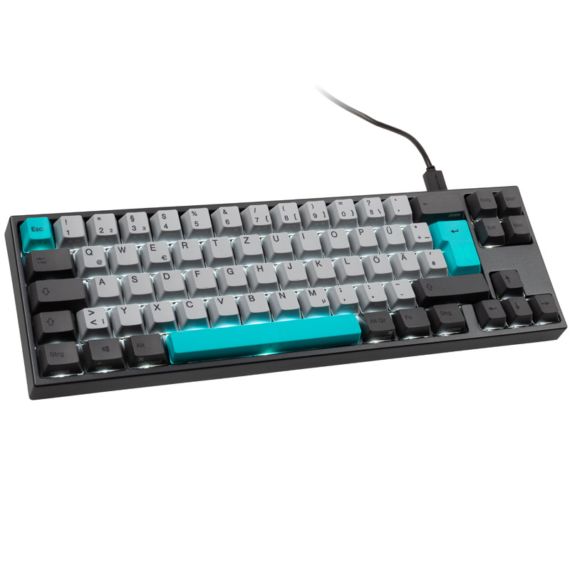 Ducky Miya Pro Moonlight TKL Gaming Tastatur fur PC/Mac, MX-Blue, weise LED - dunkelgrau MY69CC2W/LLPn2B1 (6924427310228) klaviatūra