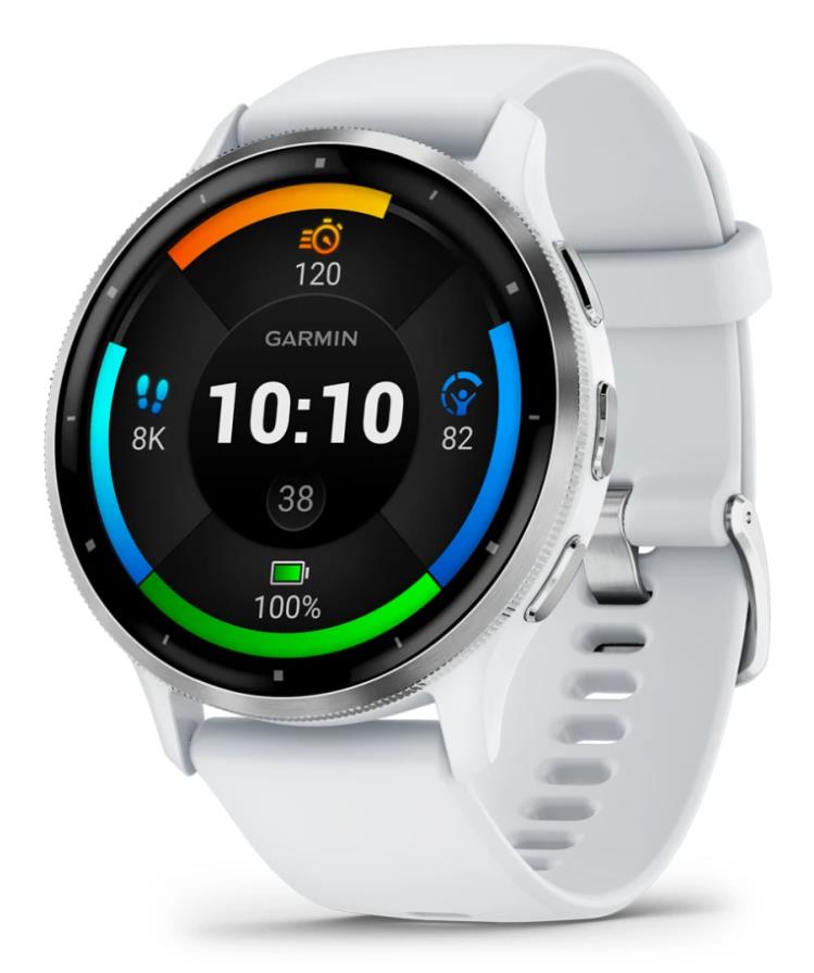 Garmin Venu 3 3.56 cm (1.4") AMOLED Digital 454 x 454 pixels Touchscreen Silver, White Wi-Fi GPS (satellite) 010-02784-00 Viedais pulkstenis, smartwatch