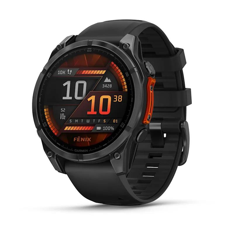 Garmin Fenix 8 47mm Amoled Gray Black Silicone Watch 010-02904-00 Viedais pulkstenis, smartwatch