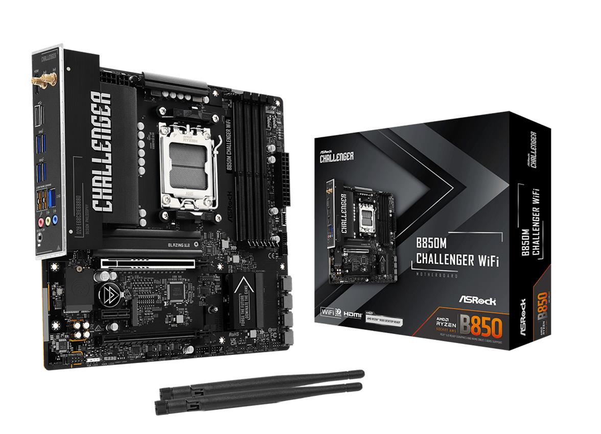 MainboardASROCKAMD B850Socket AM5micro ATXRAM DDR5-SDRAM4xSlotsWi-Fi YesBluetooth