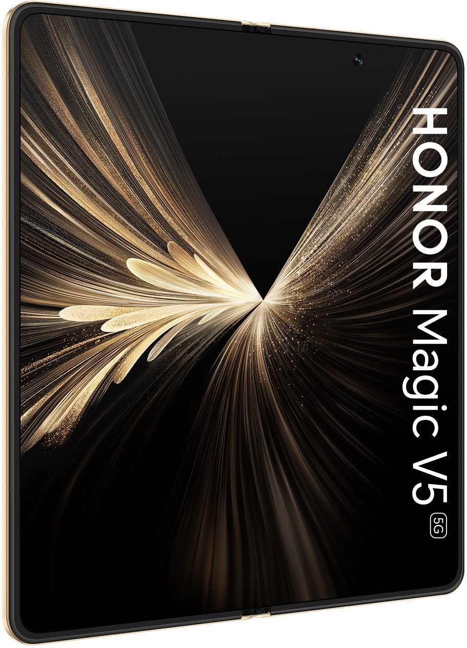 HONOR Magic V5 5G (MBH-N49) AI Handy, Sim Free, 512GB Speicher 16GB RAM, Dual SIM, Android 15, Klappbildschirm Smartphone - Dawn Gold (5109B Mobilais Telefons