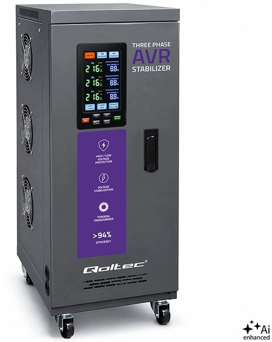 Qoltec Trojfazowy stabilizator napiecia AVR MULTIPROTECTION