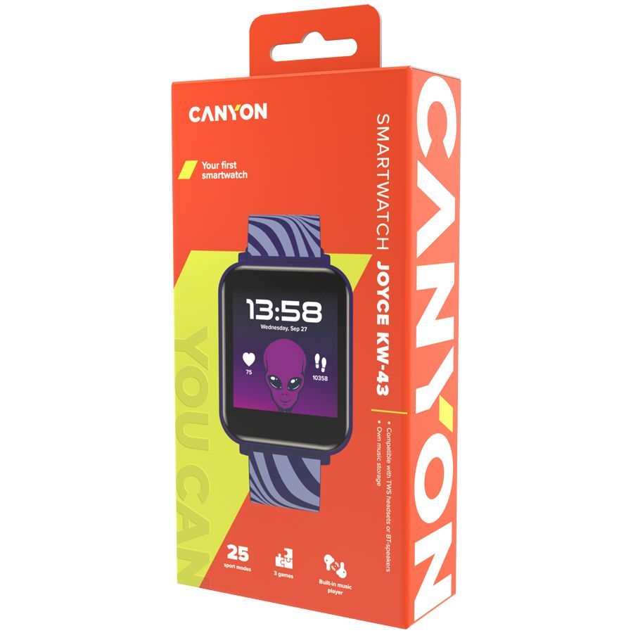 Viedpulksteni Canyon  CANYON kids watch Joyce KW-43 DUAL BT Music Blue 5291485010485 5291485010485 (5291485010485) Viedais pulkstenis, smartwatch