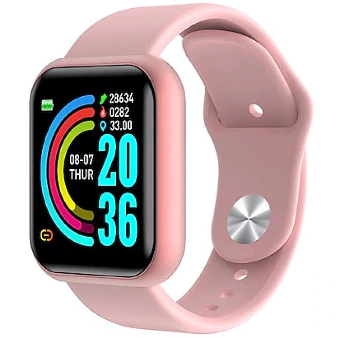 iWear M8 Fitnesa Viedpulkstenis ar Full Touch 1.3'' IPS displeju Asinsspiediena & Pulsa mēr. / Soc. tīkliem Rozā Viedais pulkstenis, smartwatch