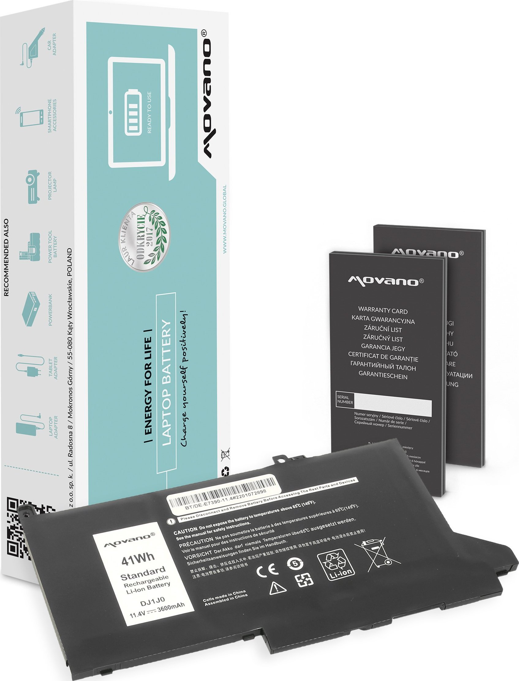 Bateria Movano Bateria MYJ96 do Dell