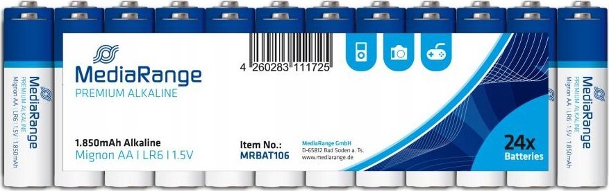 MediaRange BATTERY ALKALINE AA 1.5V/24PCS